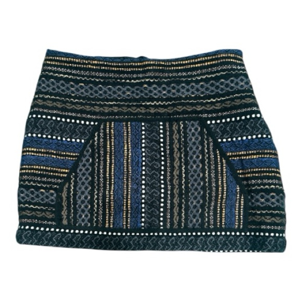 Gryphon Striped Patterned Skirt - Blue and Black - Picture 2 of 6